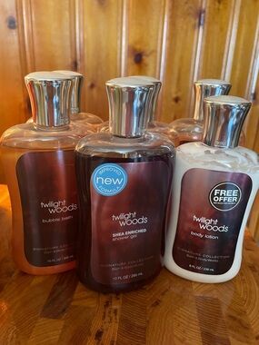 Bath & Body Works Twilight Woods Shower Gel, Bubble Bath & Lotion Set. Lot of 6